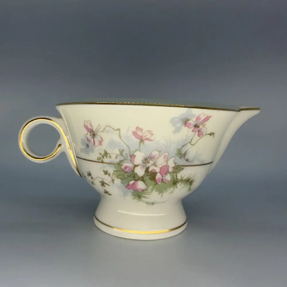 Theodore Haviland New York Apple Blossom Creamer Pitcher Gold Trim USA Made 40s